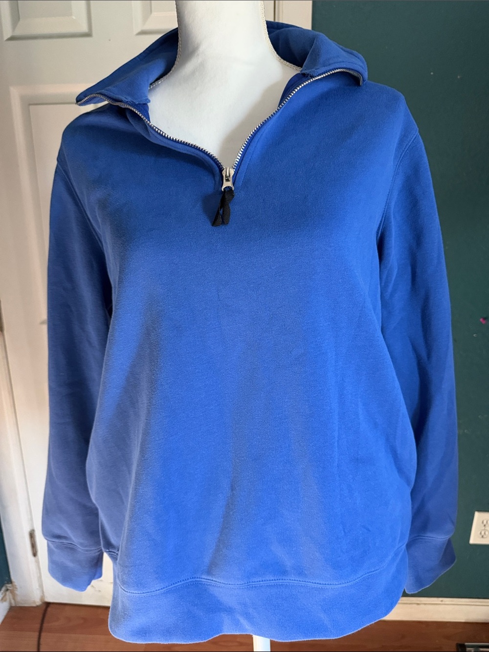 Women's Cobalt Blue Quarter-Zip Pullover Sweater